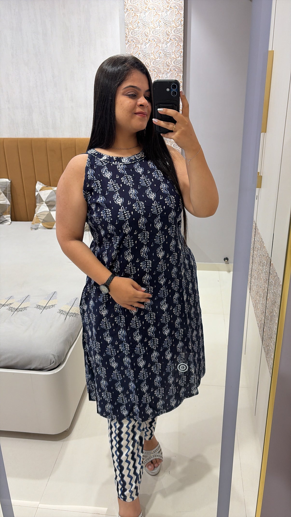 Blue Pure Cotton coord set with pockets (Sleeves included)