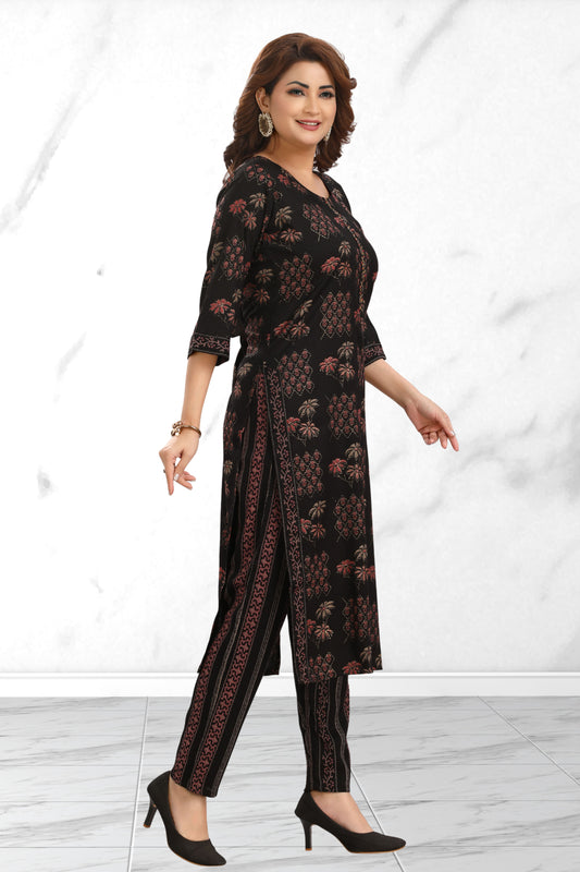 BLOOMY BLACK PANT SET