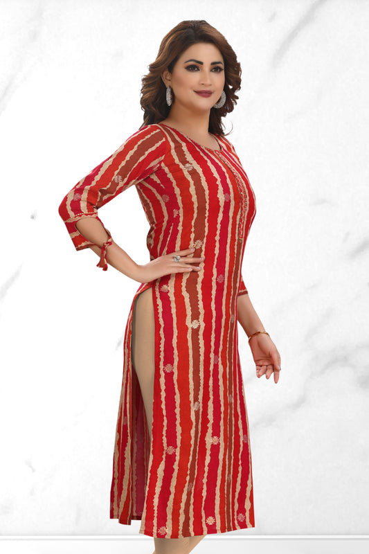 CHERRY RED KURTI