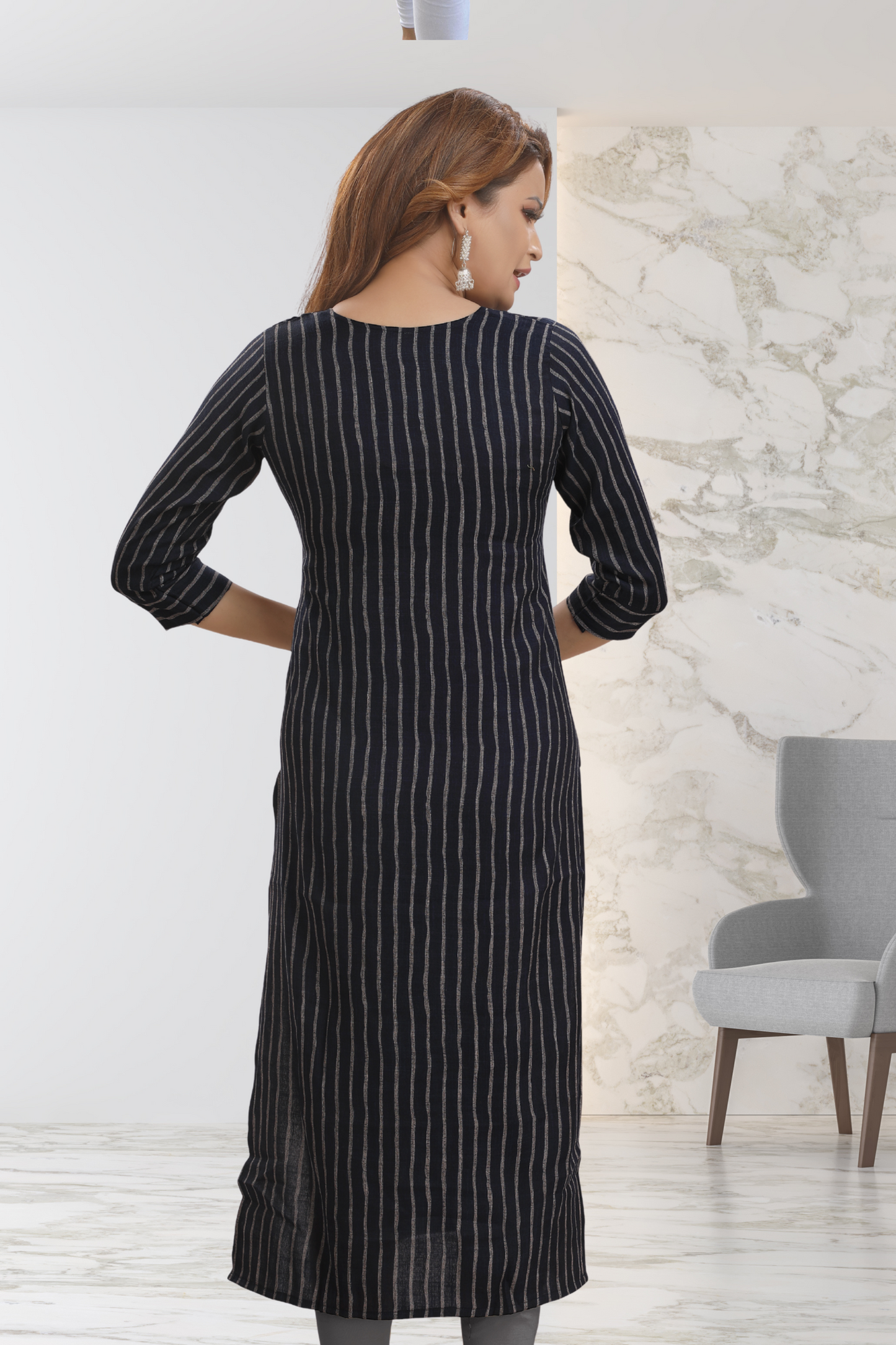 MUSTARD BLOOM PRINTED LONG KURTI