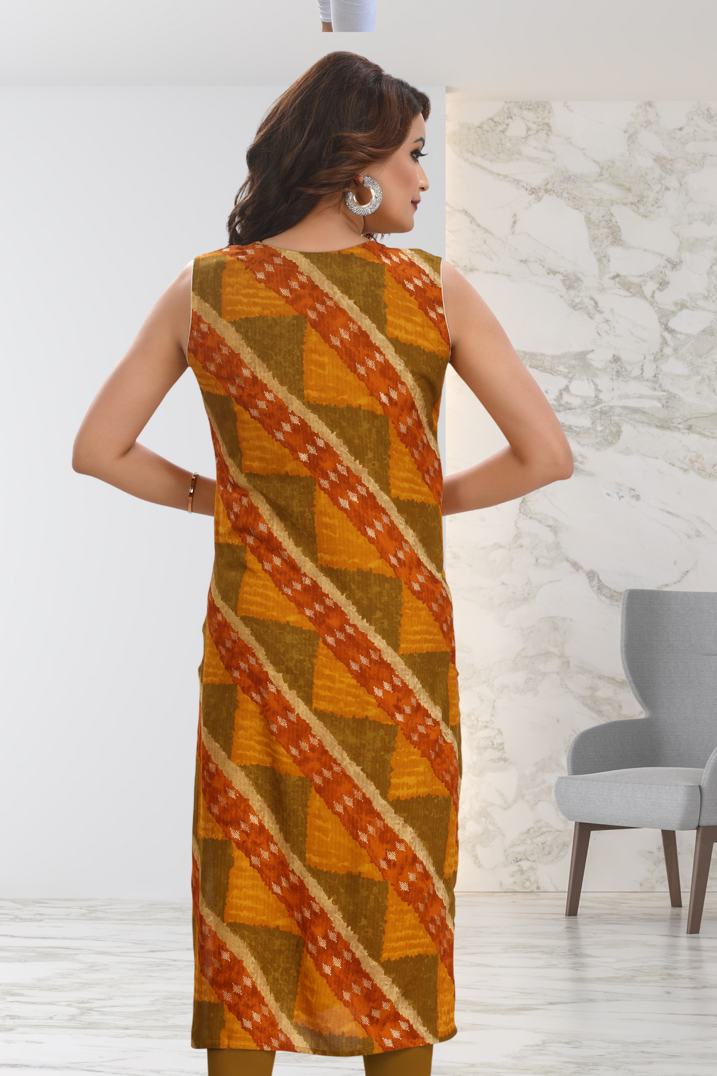 TERRACOTTA MOSAIC LONG KURTI