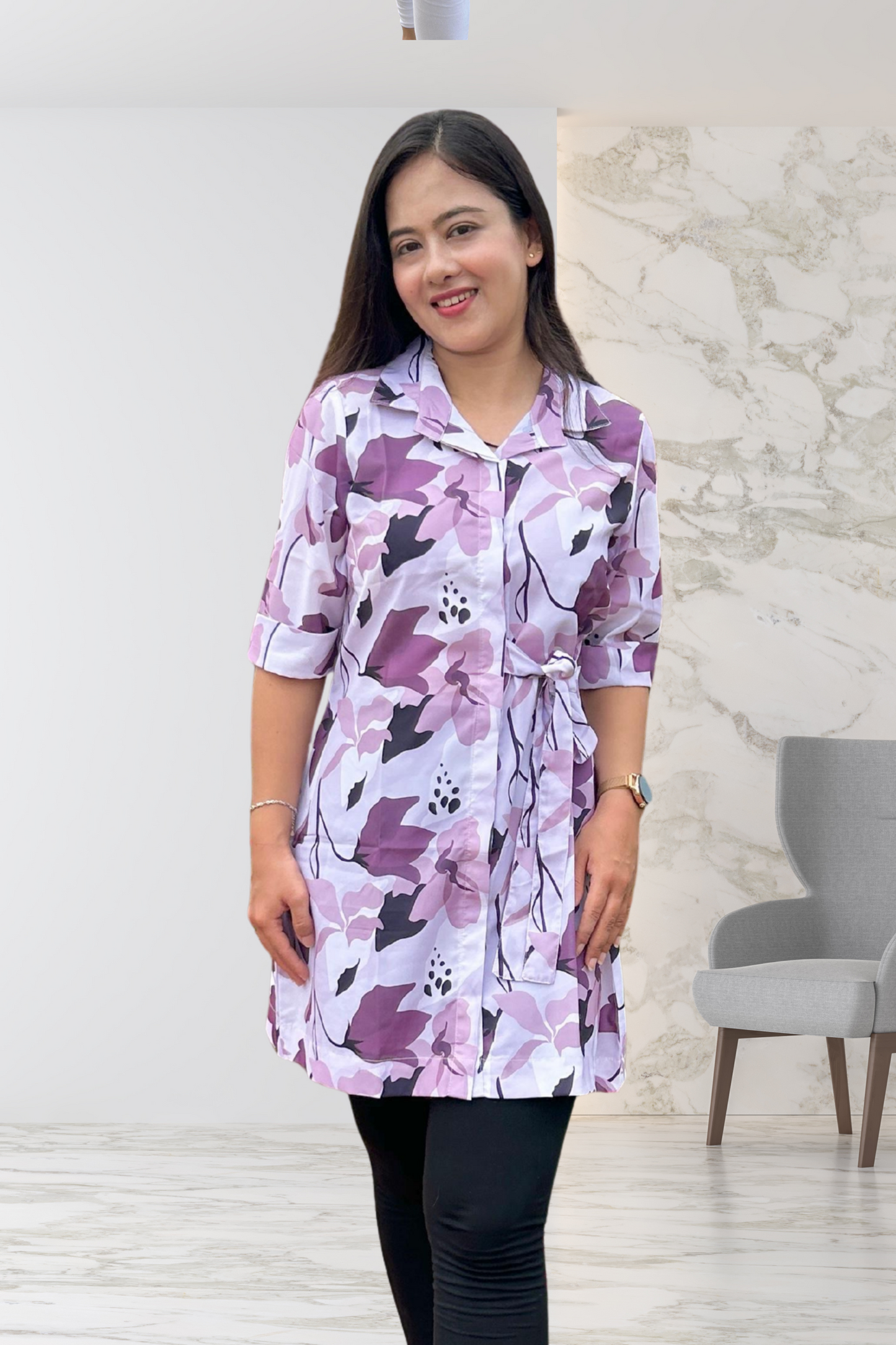 FLORAL DRESS TOP LAVENDARKKKJ