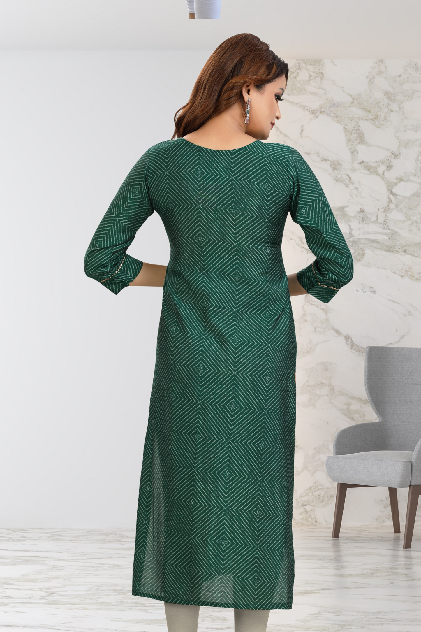 BLOSSOM PRINTED STRAIGHT LONG KURTI