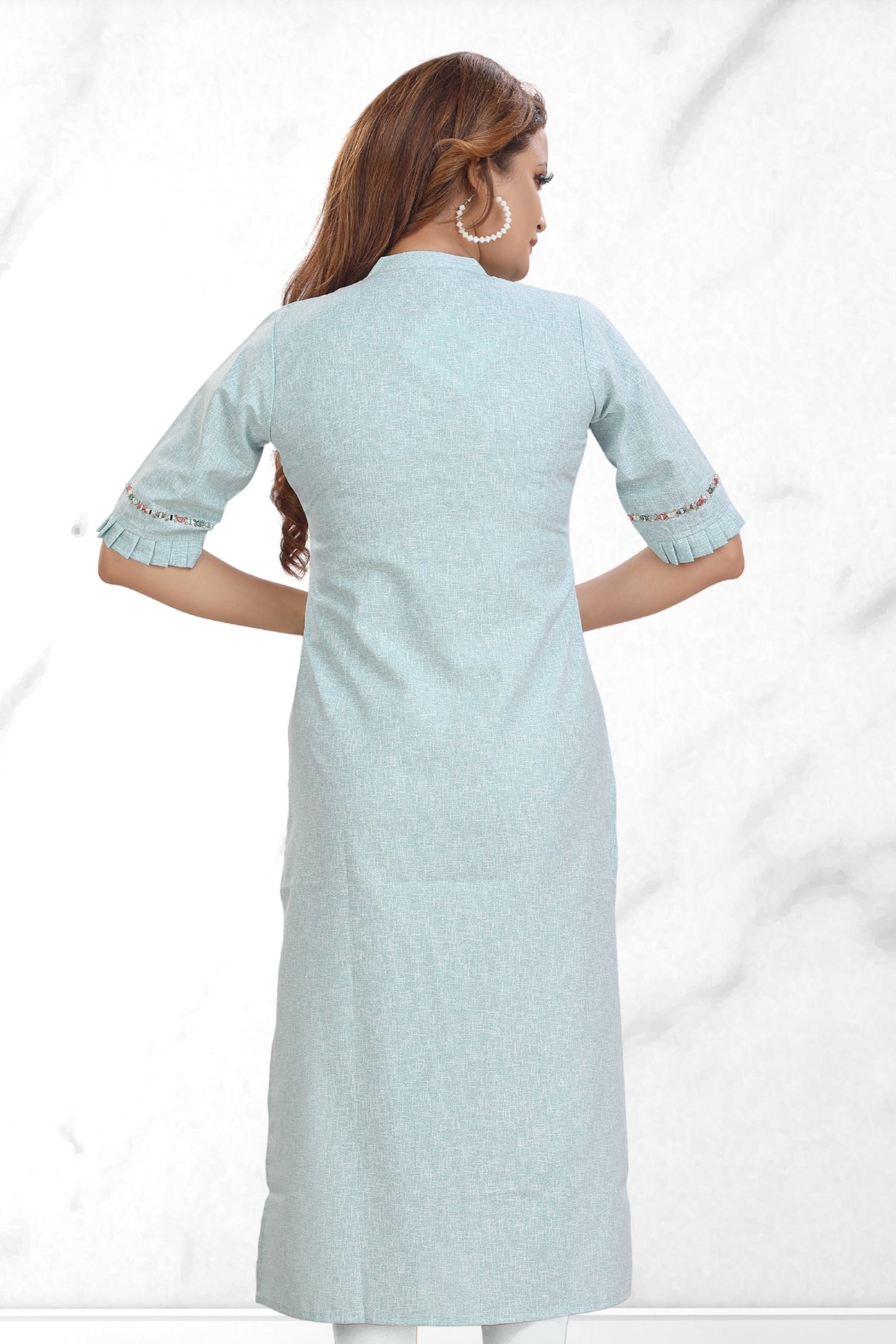 BLUE MIRROR MAZE KURTI