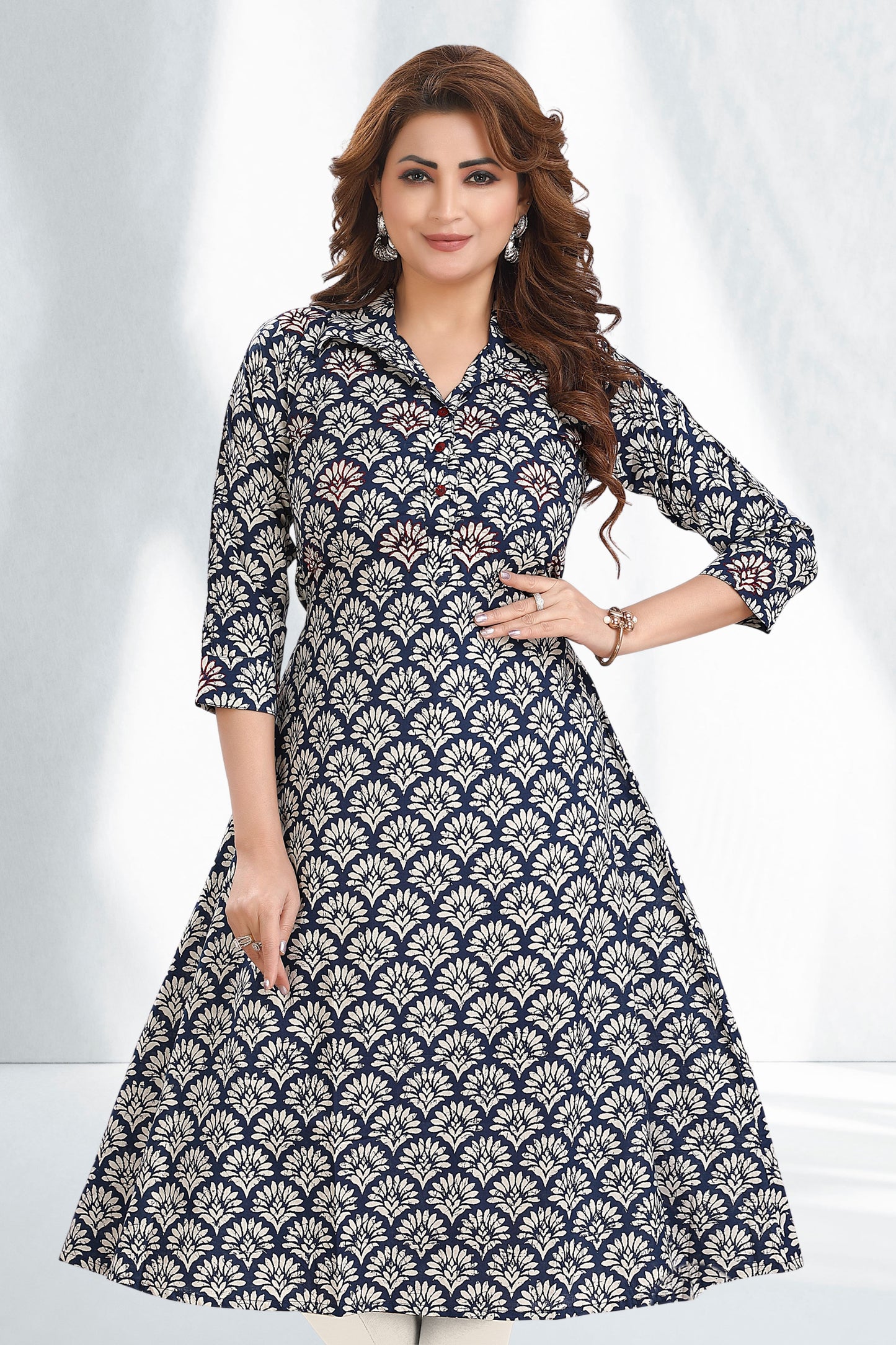 BLUE ALINE KURTI