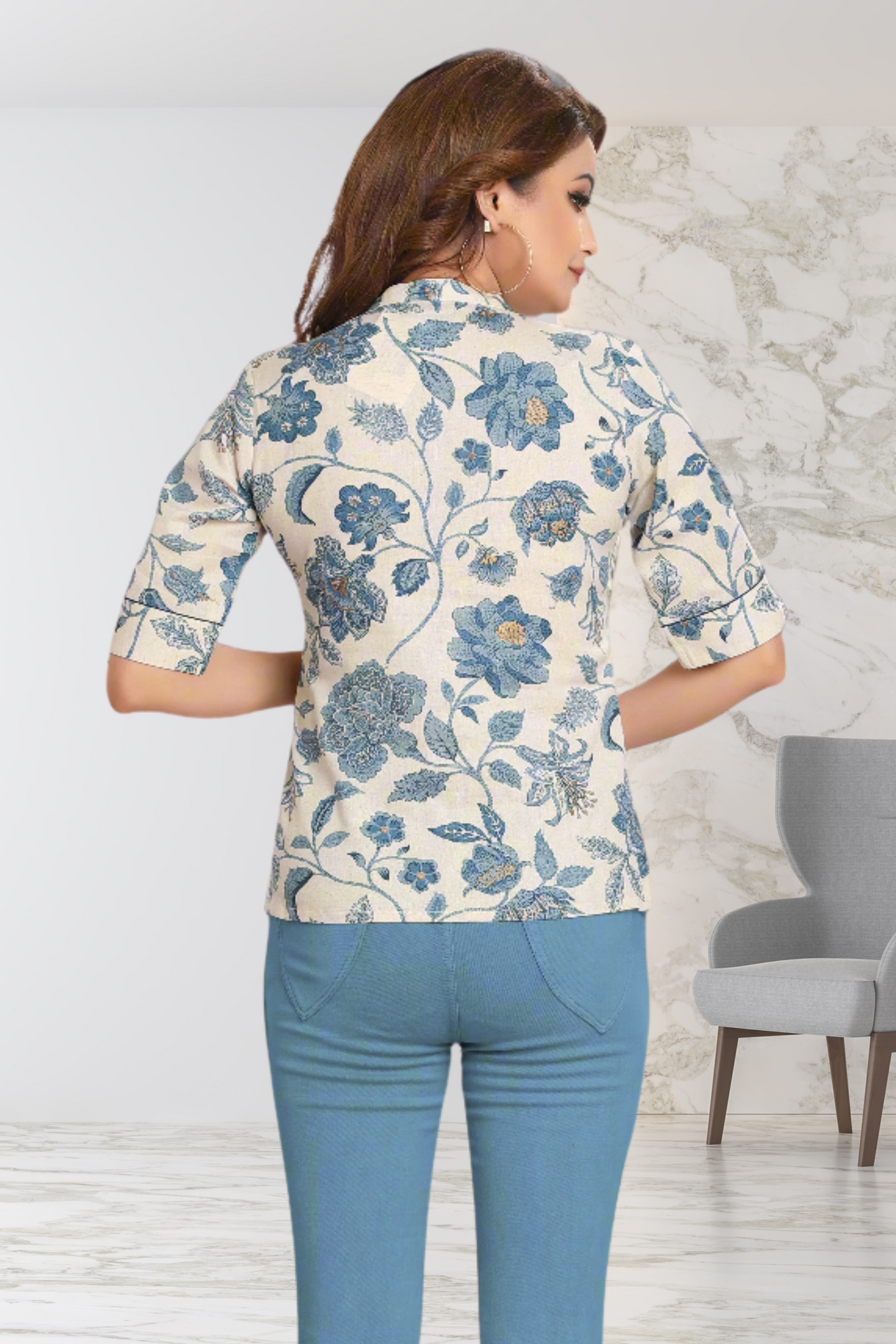 FLORAL SHIRT-TOP