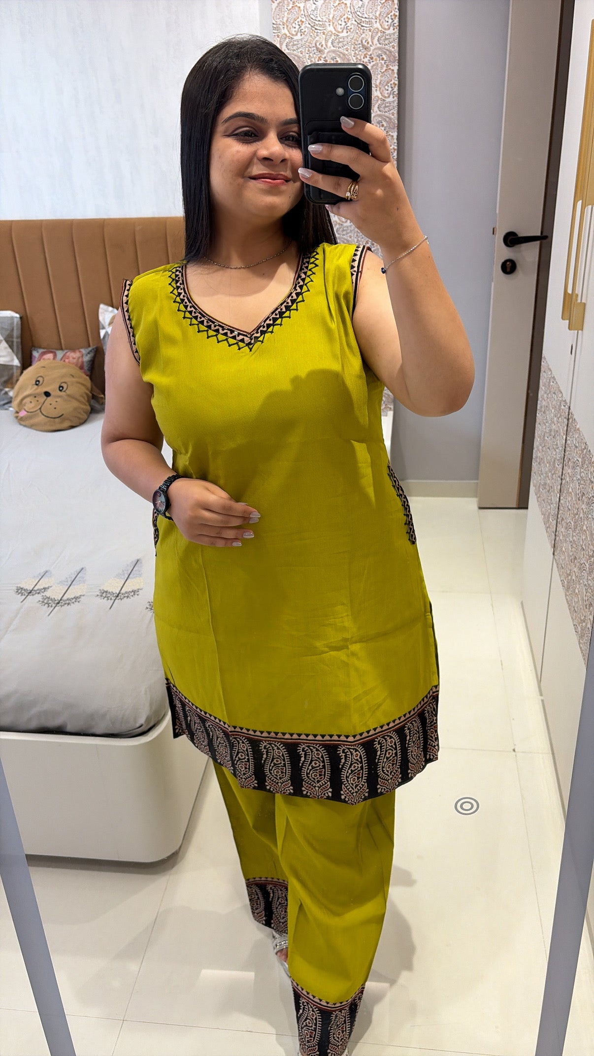 Ajrakh style coord set with pockets (Sleeves included)