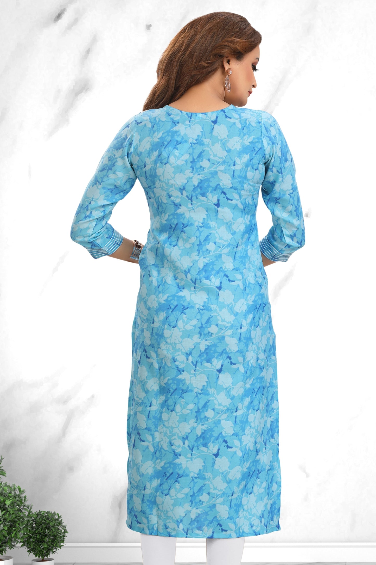 BLUE EMBROIDERY KURTI