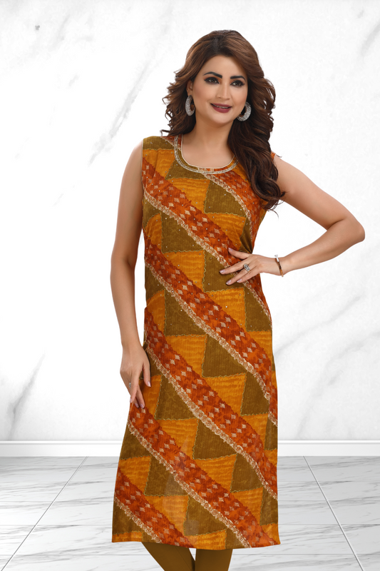 TERRACOTTA MOSAIC LONG KURTI