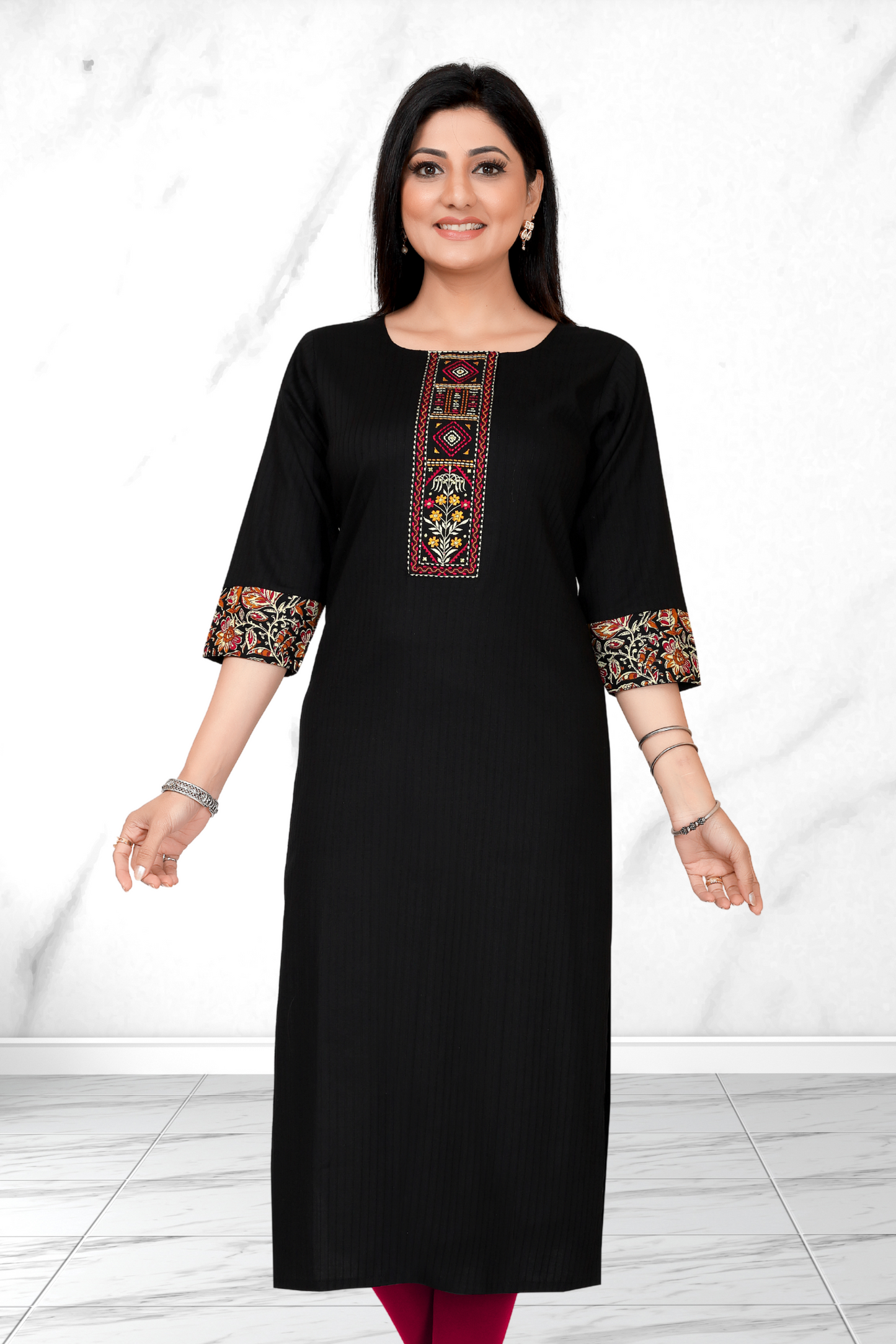 SAGE GREEN FLORAL PRINT LONG KURTI