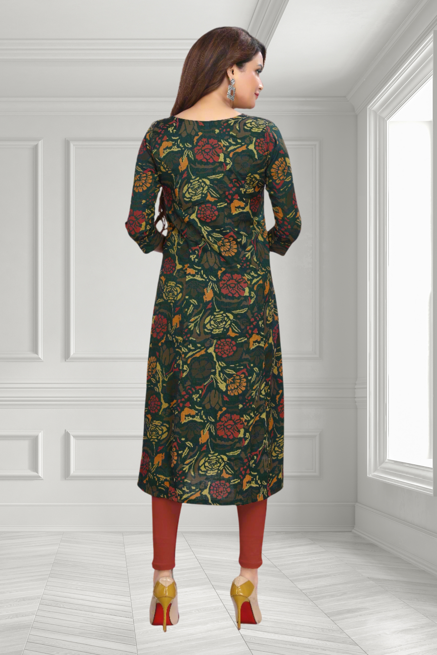 GREEN ROSE KURTI