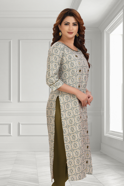 LILAC BLOOM STRAIGHT LONG KURTI