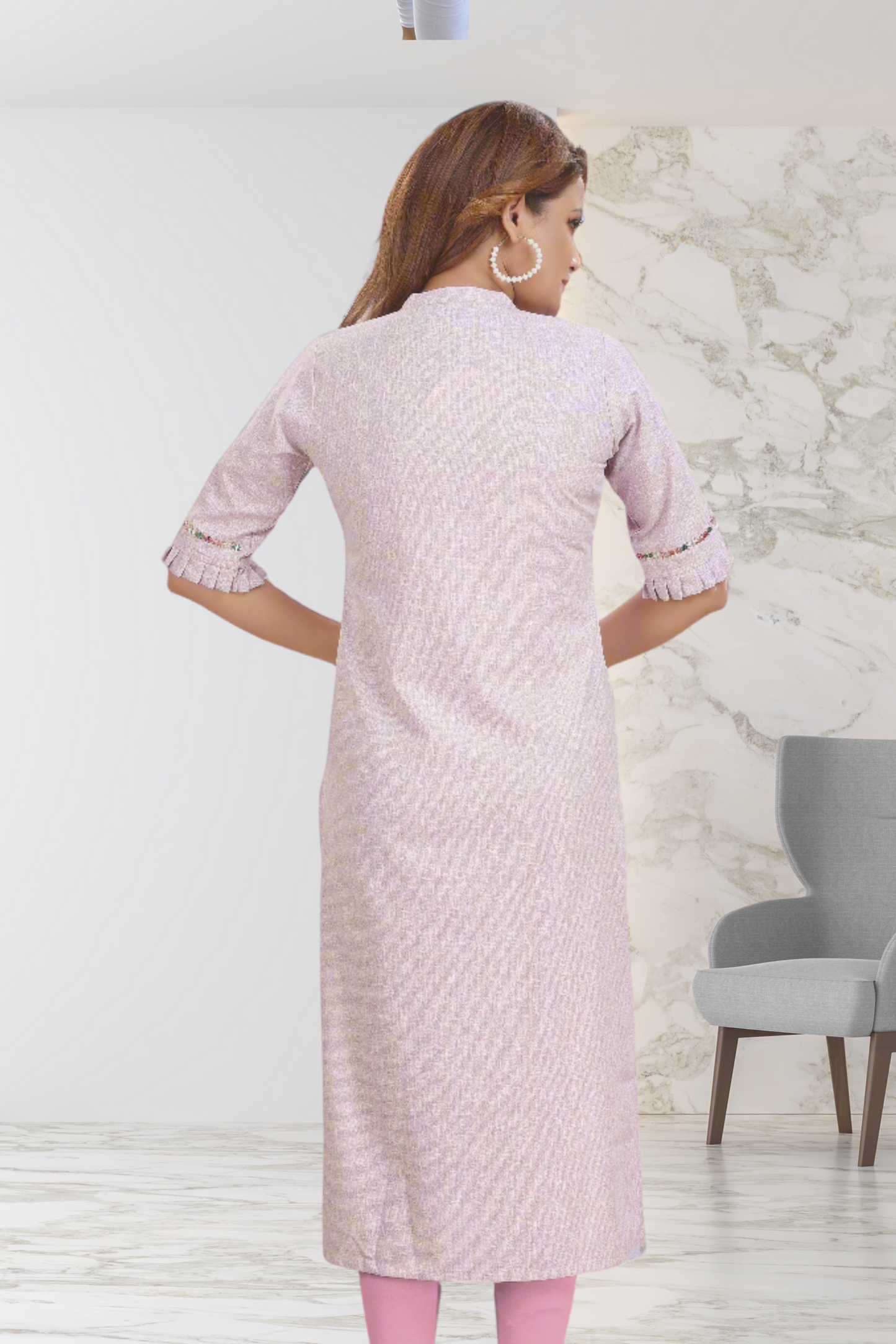 LAVENDER MIRROR MAZE KURTI