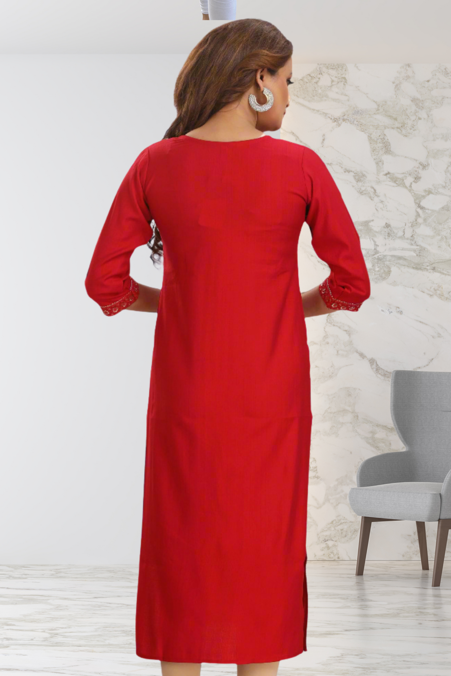 RED LONG KURTI