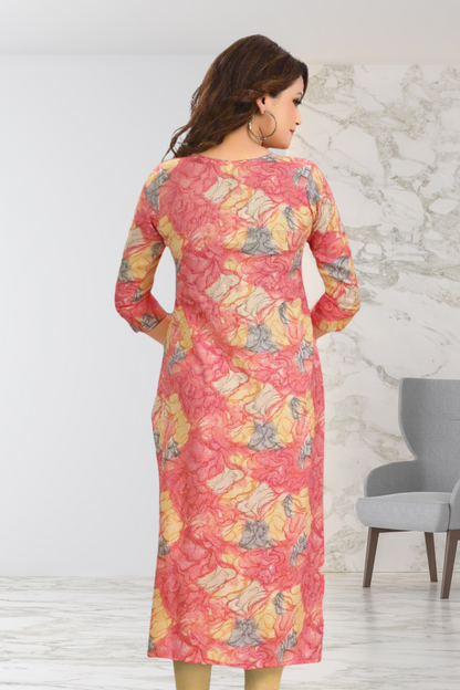 PEACHY PINK KURTI