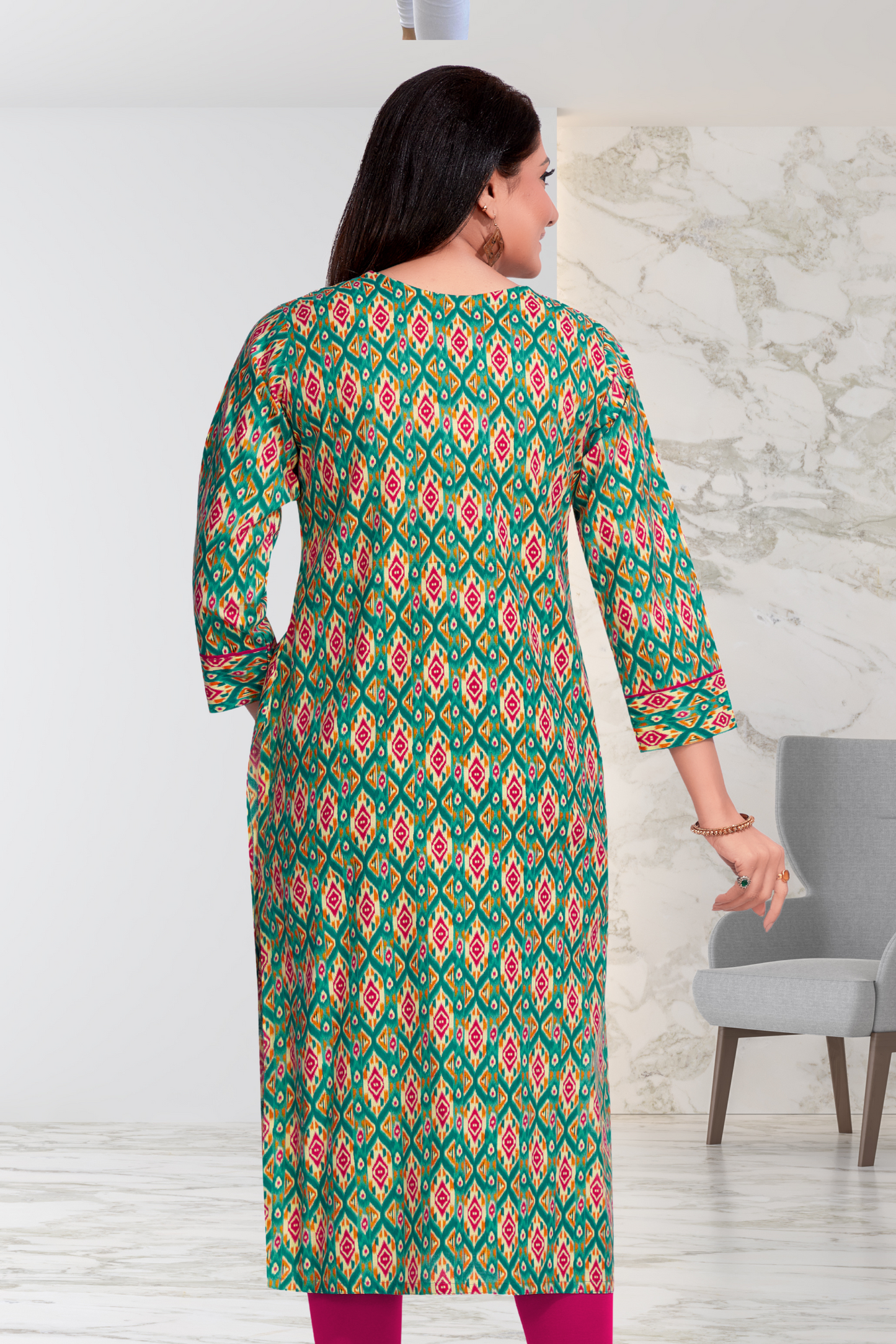 GREEN PATCH KURTI