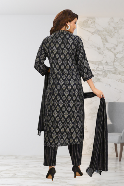 STEEL BLUE DUPPATA SET