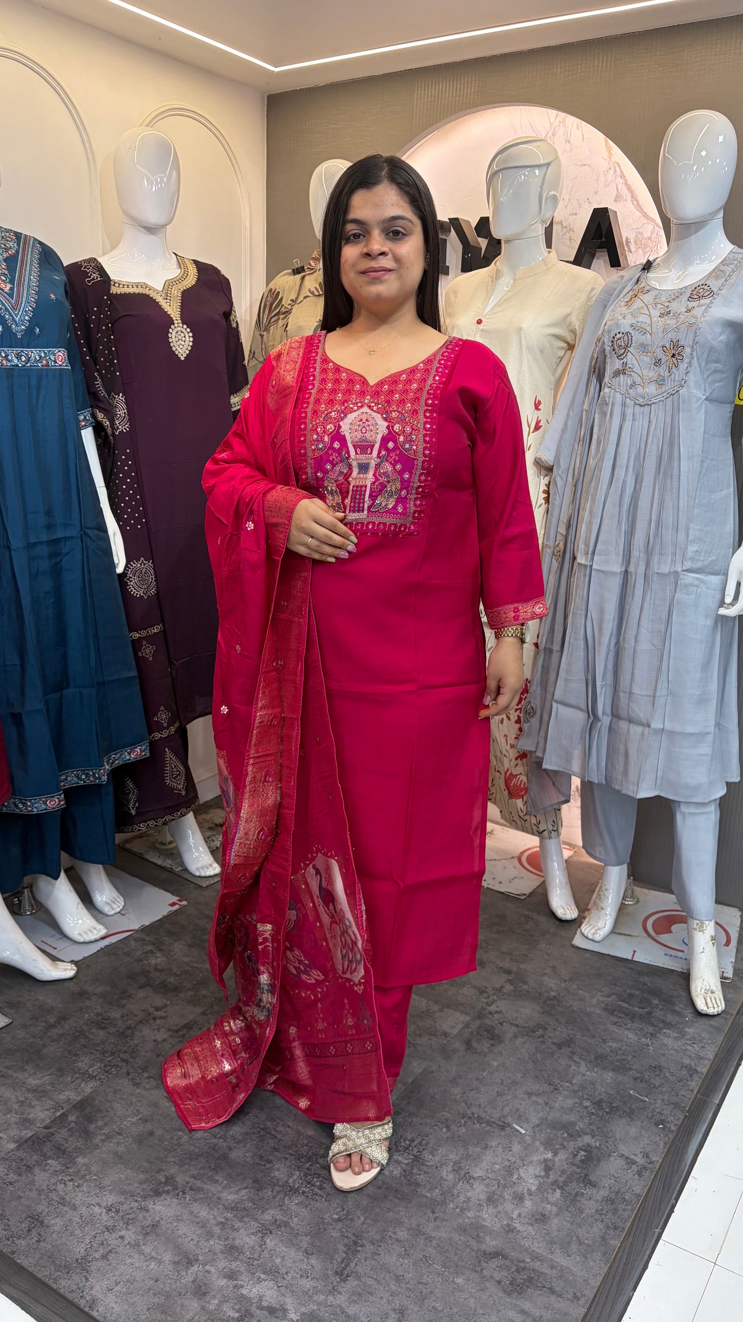 Mull Chanderi 3 Piece suit