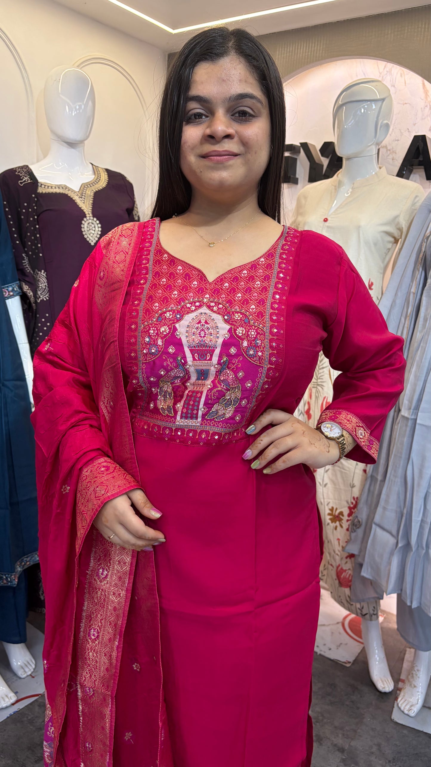 Mull Chanderi 3 Piece suit