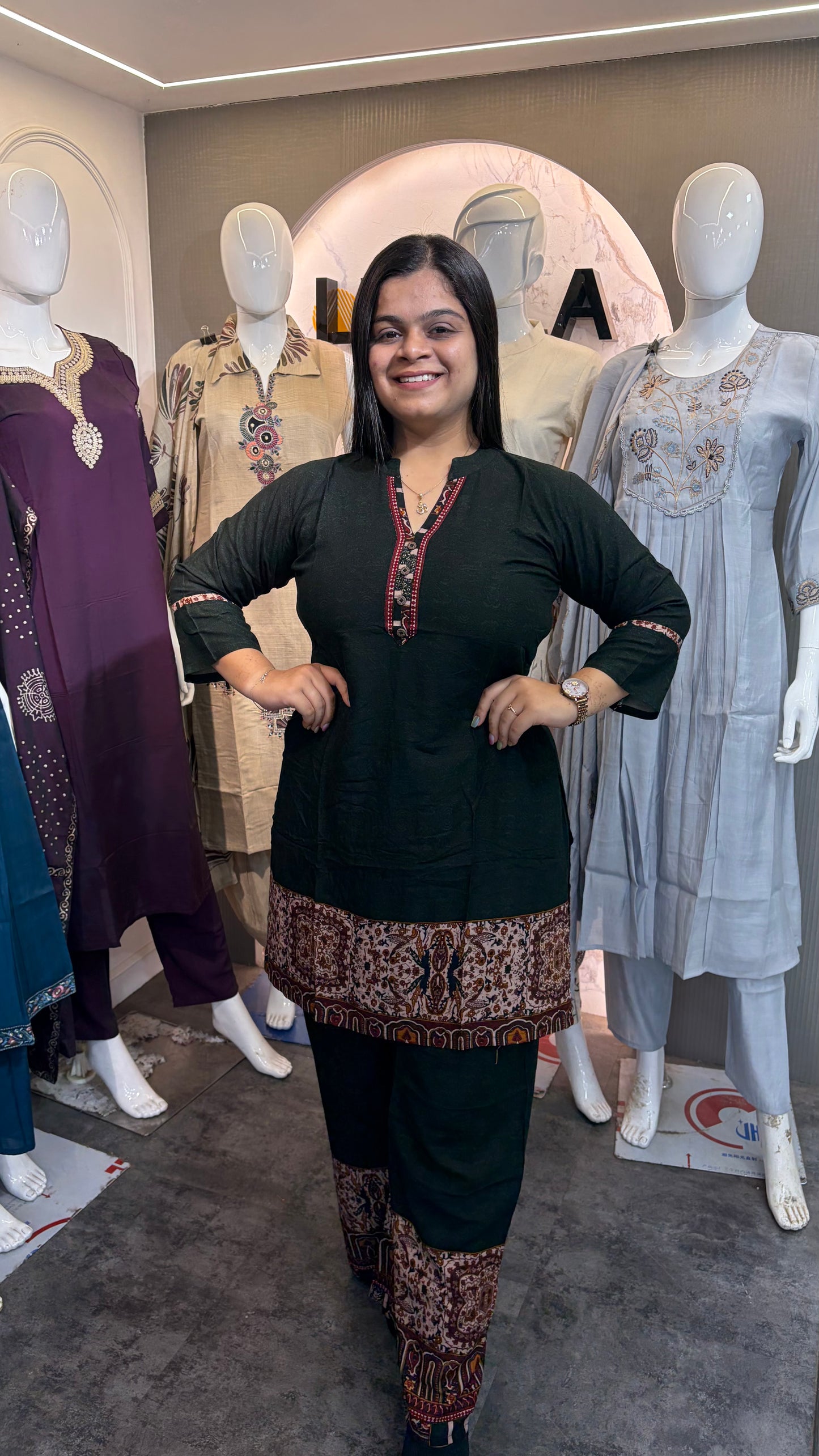 Rayon kalamkari Daaman Print Coord Set